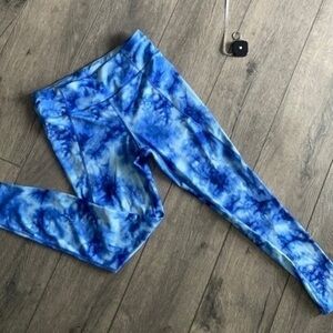 Avia pants L 12-14 blue tie dye workout leggings